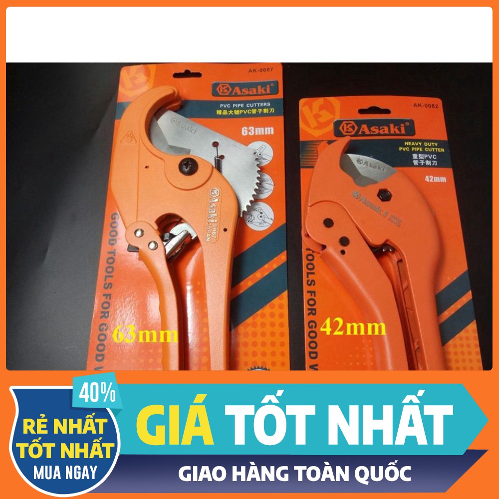 [ HÀNG CHÍNH HÃNG - GIÁ TỐT NHẤT ] Kéo cắt ống nhựa PVC, PPR, PE đa dạng, hạng nặng Asaki 35mm, 42mm, 63mm(CHO KHÁCH XEM