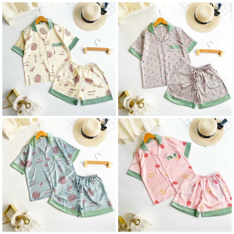 Bộ Lụa Satin Cộc Đùi Cao Cấp