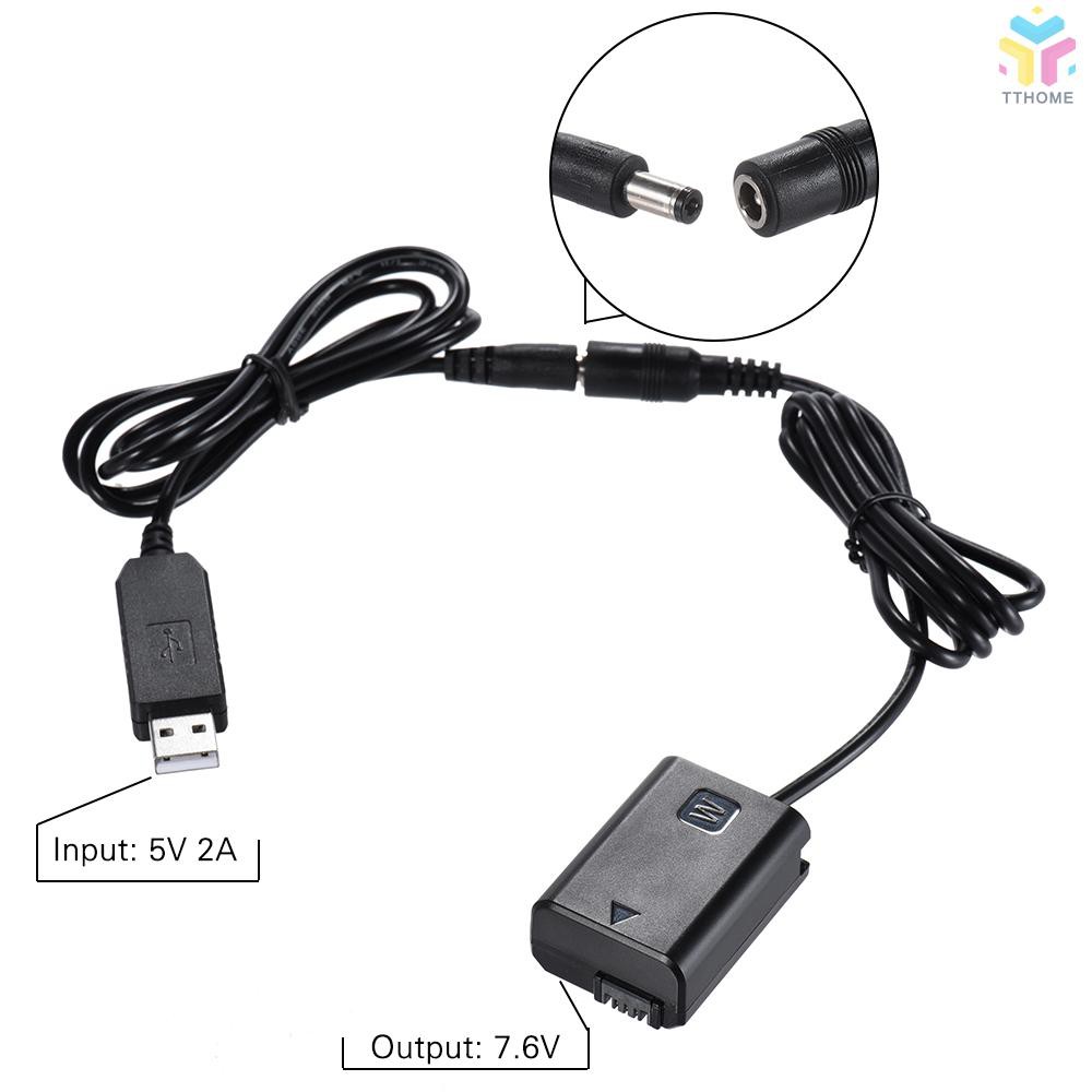 Cáo chuyển đổi nguồn điện DC (5V 2A) USB + cục sạc Andoer NP-FW50 dành cho AC-PW20