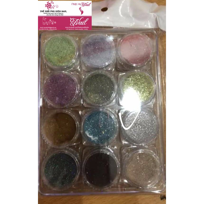 Sét Bột Nhũ Cầu Vồng 12 Màu Cực Xinh