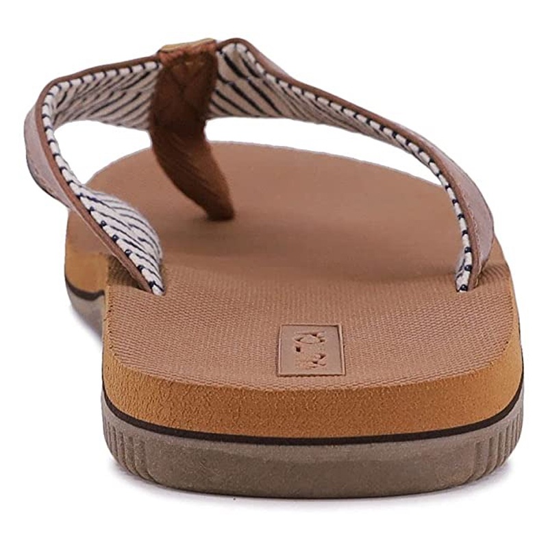 Dép nam Nautica Clarkson 2 Logo-Embossed Thong Sandal - Tan/Brown