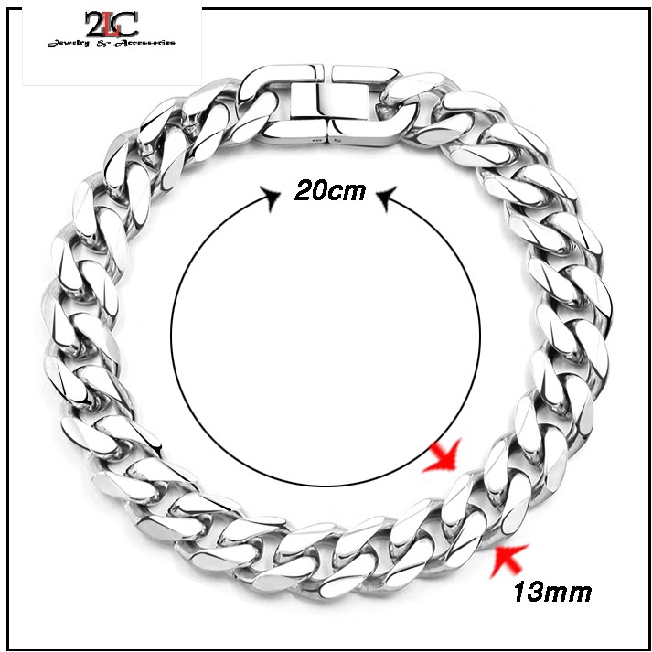 Lắc tay nam inox kiểu lặc kép xéo cá tính thép không gỉ 13mm- QuynhChi Store