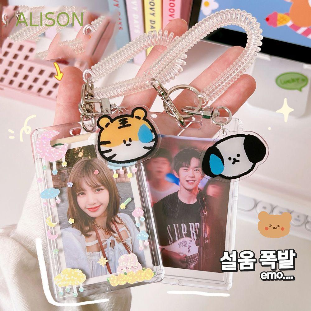 Móc Khóa 3 Inch Họa Tiết Mèo Dễ Thương Để Đựng Ảnh Thẻ Tiện Dụng Giá Đỡ