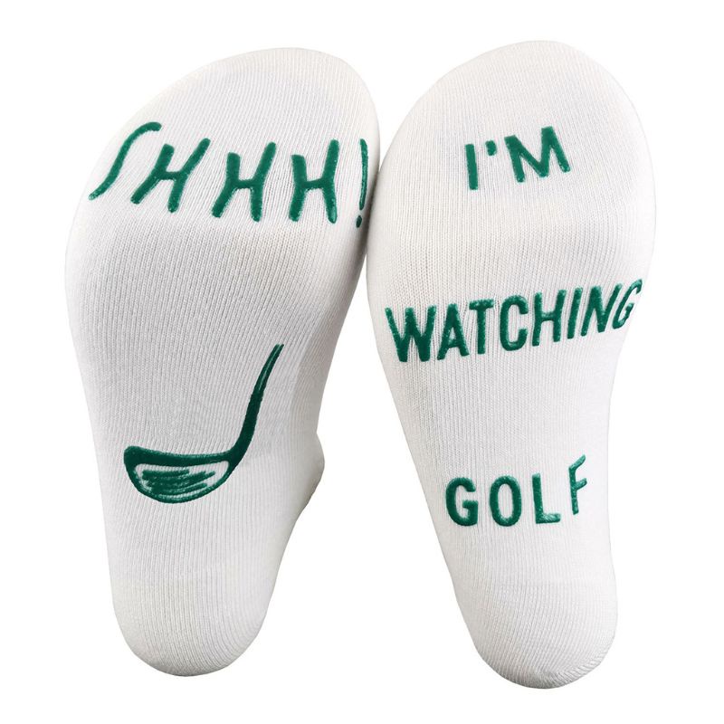 Xiangbao Giày Đánh Golf Cotton Đế Cao Su Màu Tương Phản Vui Nhộn Mới Lạ ks Shhh I Am Watching Golf Cho Nam Và Nữ