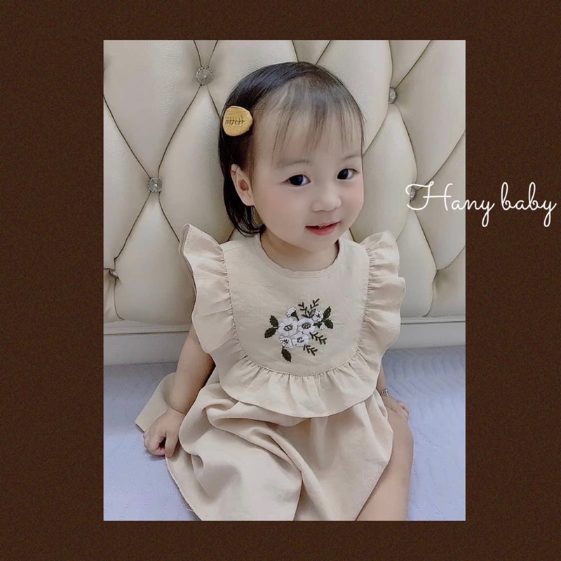 [Hany Baby] Váy Đũi Be Thêu Hoa Thủ Công