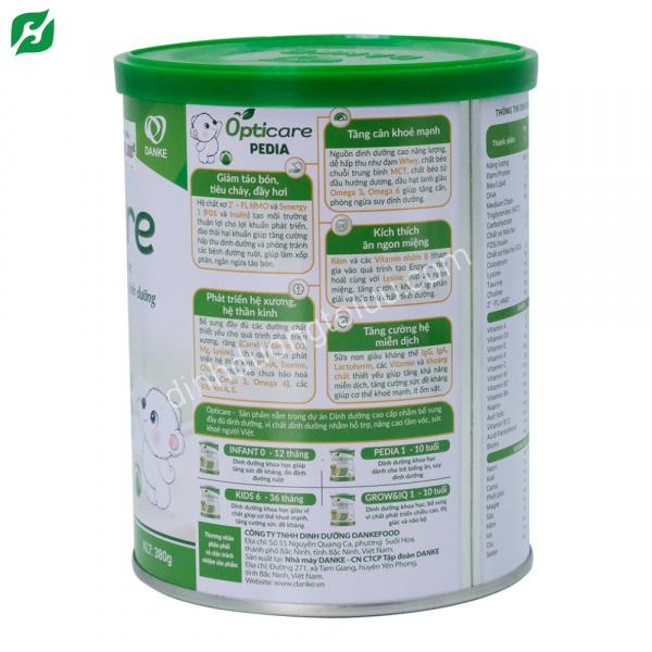 Sữa bột Opticare Pedia – Giúp bé tăng cân đều, hỗ trợ tiêu hóa (380gr/ 850gr)