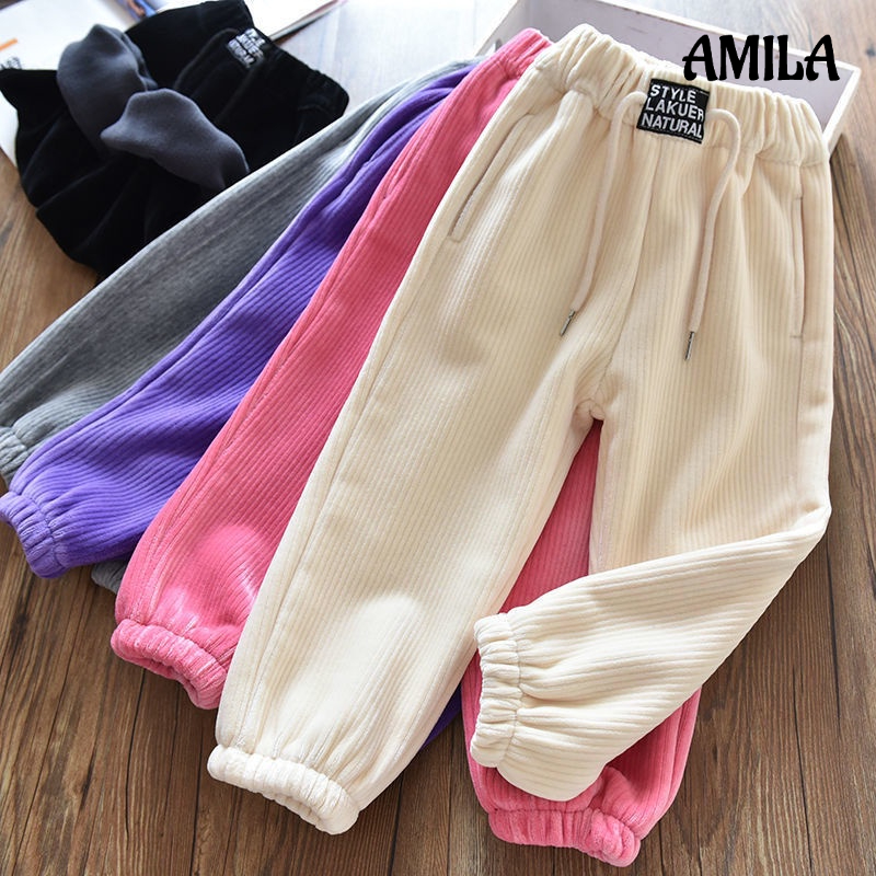 Quần legging AMILA nhung lông cừu tích hợp lớp phủ lông cừu cho bé lớn tuổi