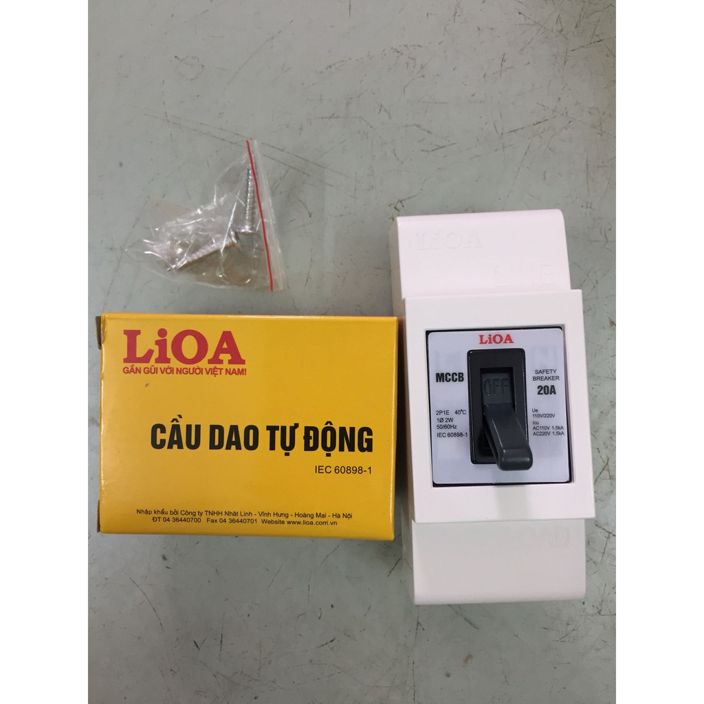 Bộ cầu dao tự động aptomat LiOA 20A lắp nổi dùng cho điều hoà