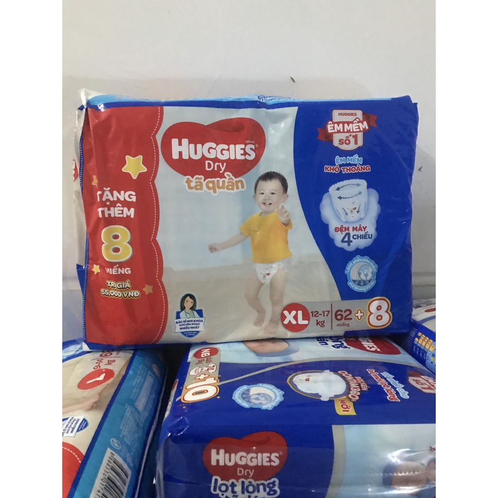 ℡Tã quần HUGGIES DRY PANTS SUPER JUMBO M74 (6-11kg) + Tặng 10 miếng