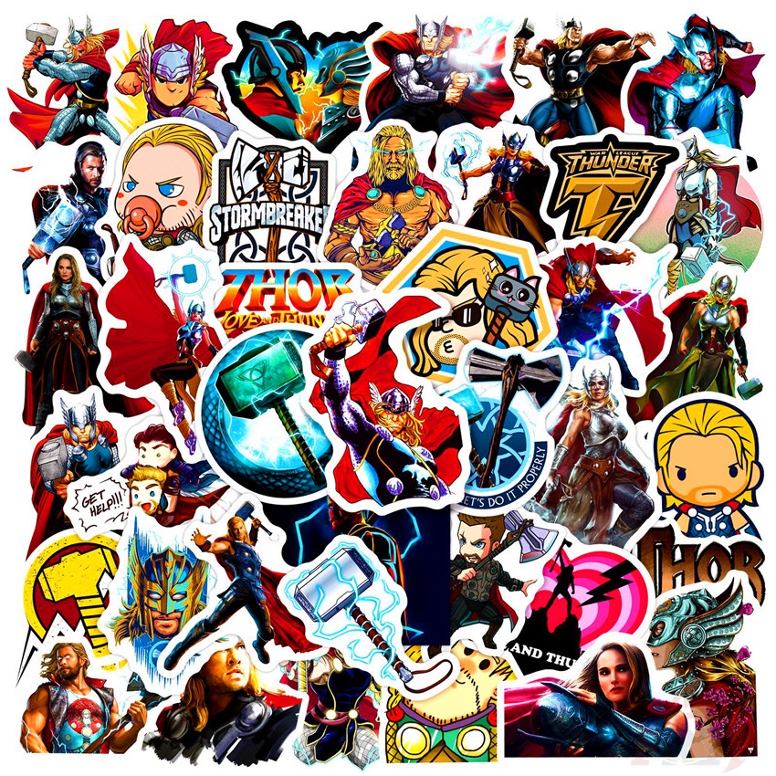 ❉ Thor：Love and Thunder Series 01 Stickers ❉ 50Pcs/Set Superhero DIY Fashion Mixed Waterproof Doodle Decals Stickers