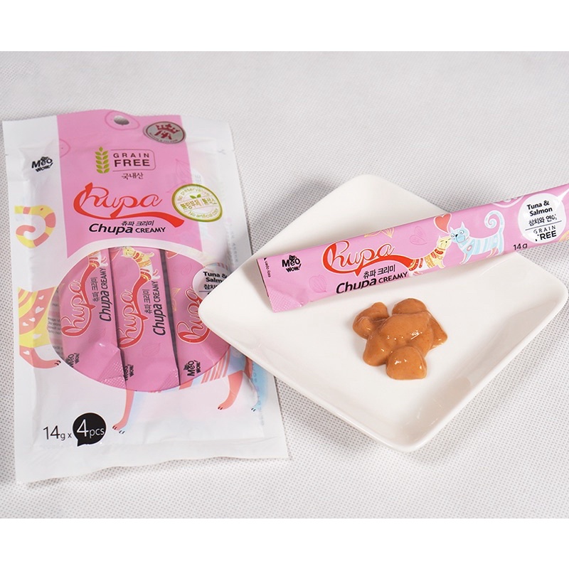 Sốt dinh dưỡng cho mèo Hàn Quốc Chupa Cream gói 4 thanh