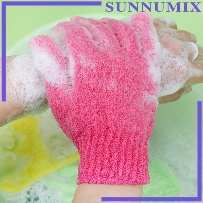 [SUNNIMIX]Lot 6x Exfoliating Body Scrub Shower Gloves Bath Massage SPA Mitts Black