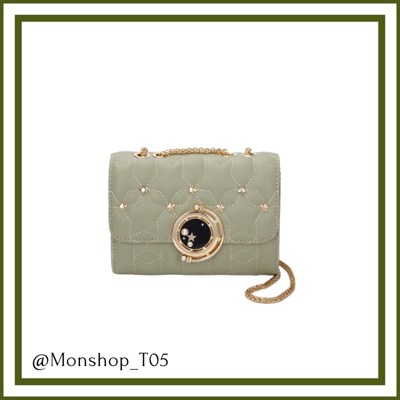 🌸sẵn🌸 Túi xách da mềm đeo chéo nữ CEEKAY chính hãng họa tiết ngôi sao khóa tròn - T05