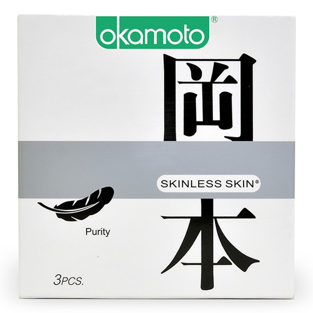 [CAM KẾT CHÍNH HÃNG]Bao Cao Su Okamoto Skinless Skin Purity Không Mùi Tinh Khiết Hộp 3 Cái