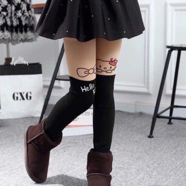 Quần tất giả bốt cho bé gái in các nhân vật hoạt hình mickey và kitty