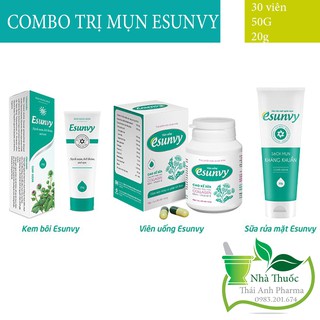 Bộ 3 Sản Phẩm Sạch Mụn - Hết Thâm - Mờ Sẹo Esunvy