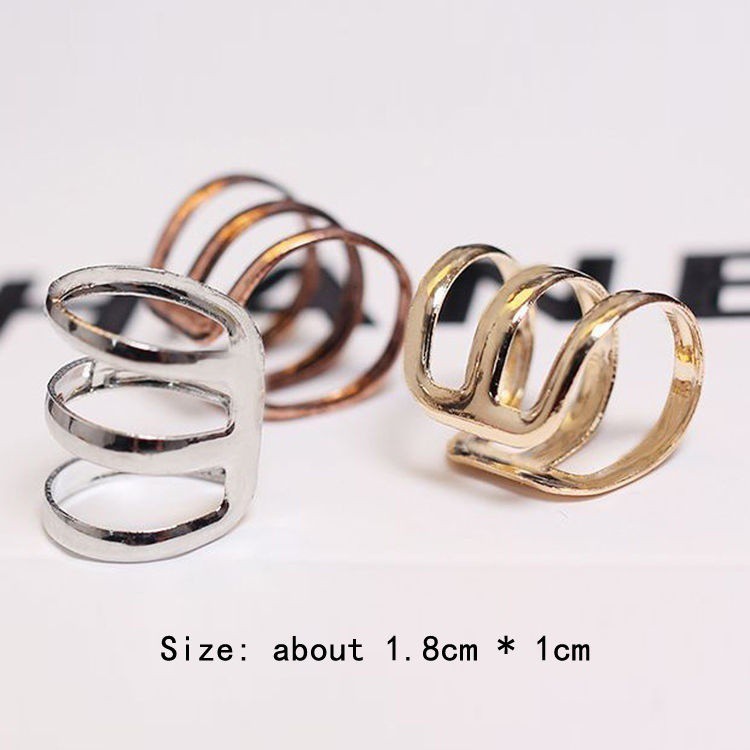 Khuyên kẹp vành tai bằng hợp kim 3 màu cá tính cho nữ
