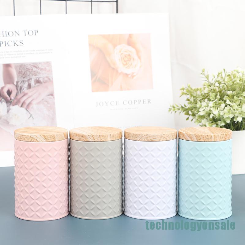 Hộp Trà Thiếc / Cà Phê Với Hạt Gỗ