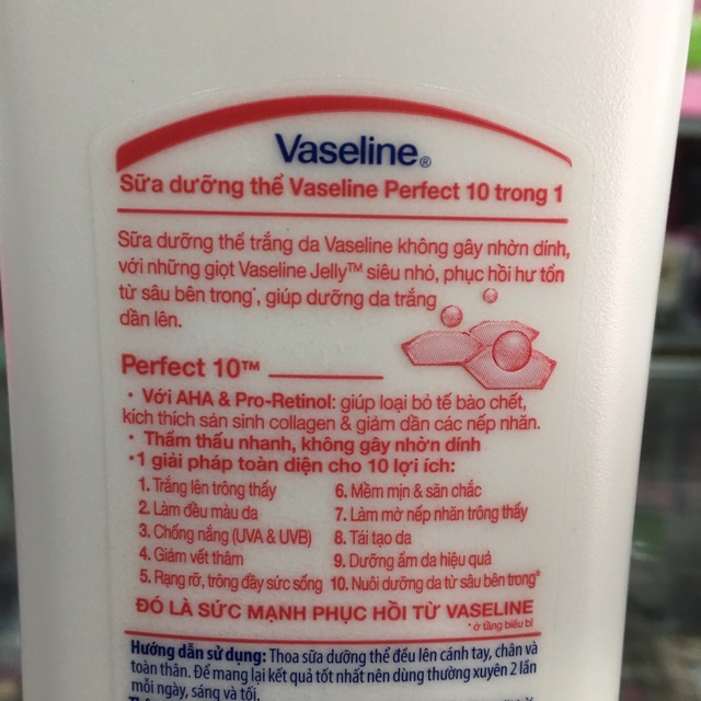 Sữa dưỡng thể Vaseline Perfect 10 in 1 - 350ml