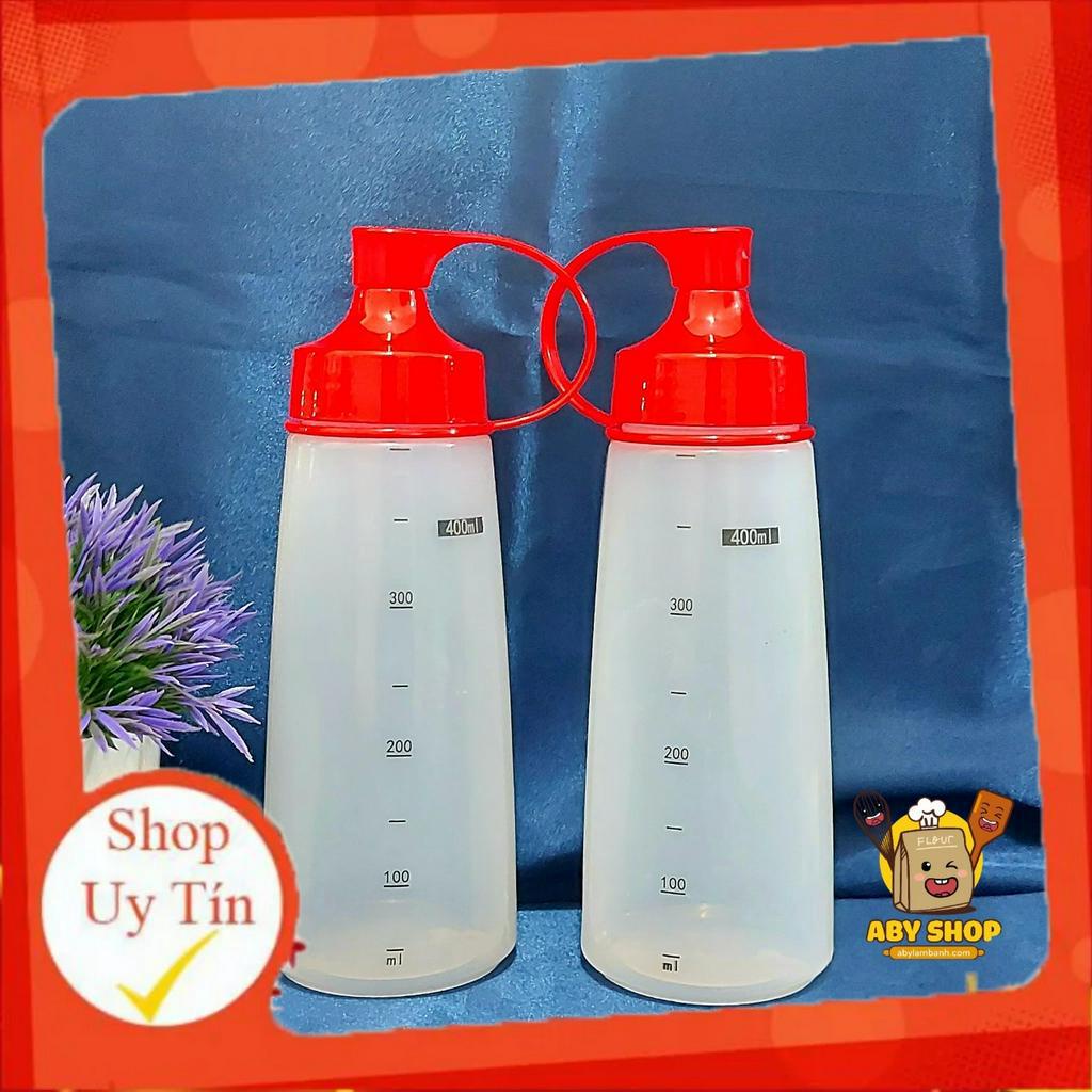 Chai nhựa đựng sốt 400ml ⚡ CAO CẤP ⚡ bình nhựa thiết kế tiện dụng an toàn vệ sinh thực phẩm