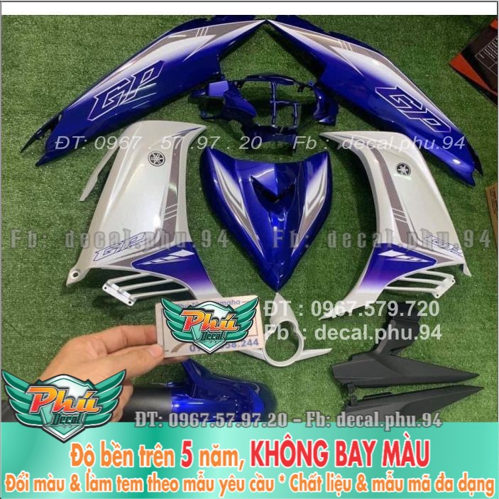Tem rời Exciter 135 Xanh Trắng Gp kiểu (X) -1
