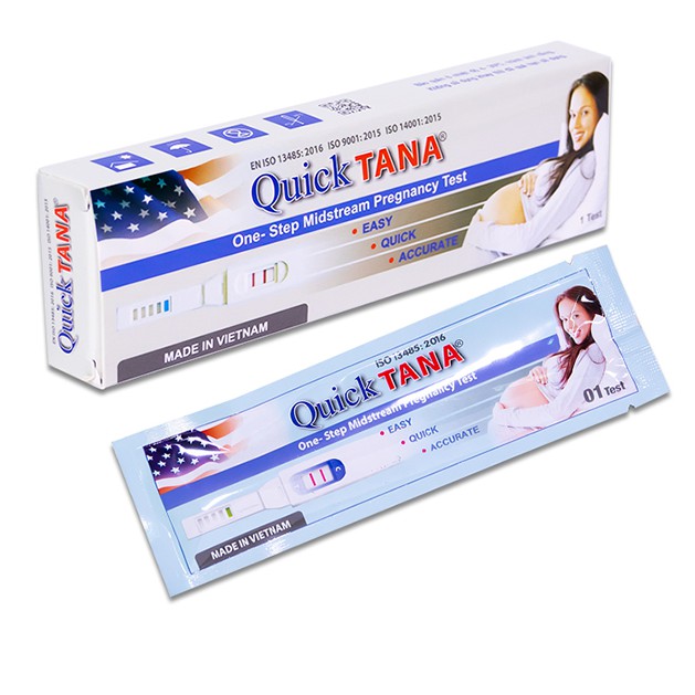 Bút thử thai QuickTana phát hiện thai nhanh, kết quả chính xác ( 1 bút ) - Bút thử thai Quick Tan Không cần dùng cốc thử