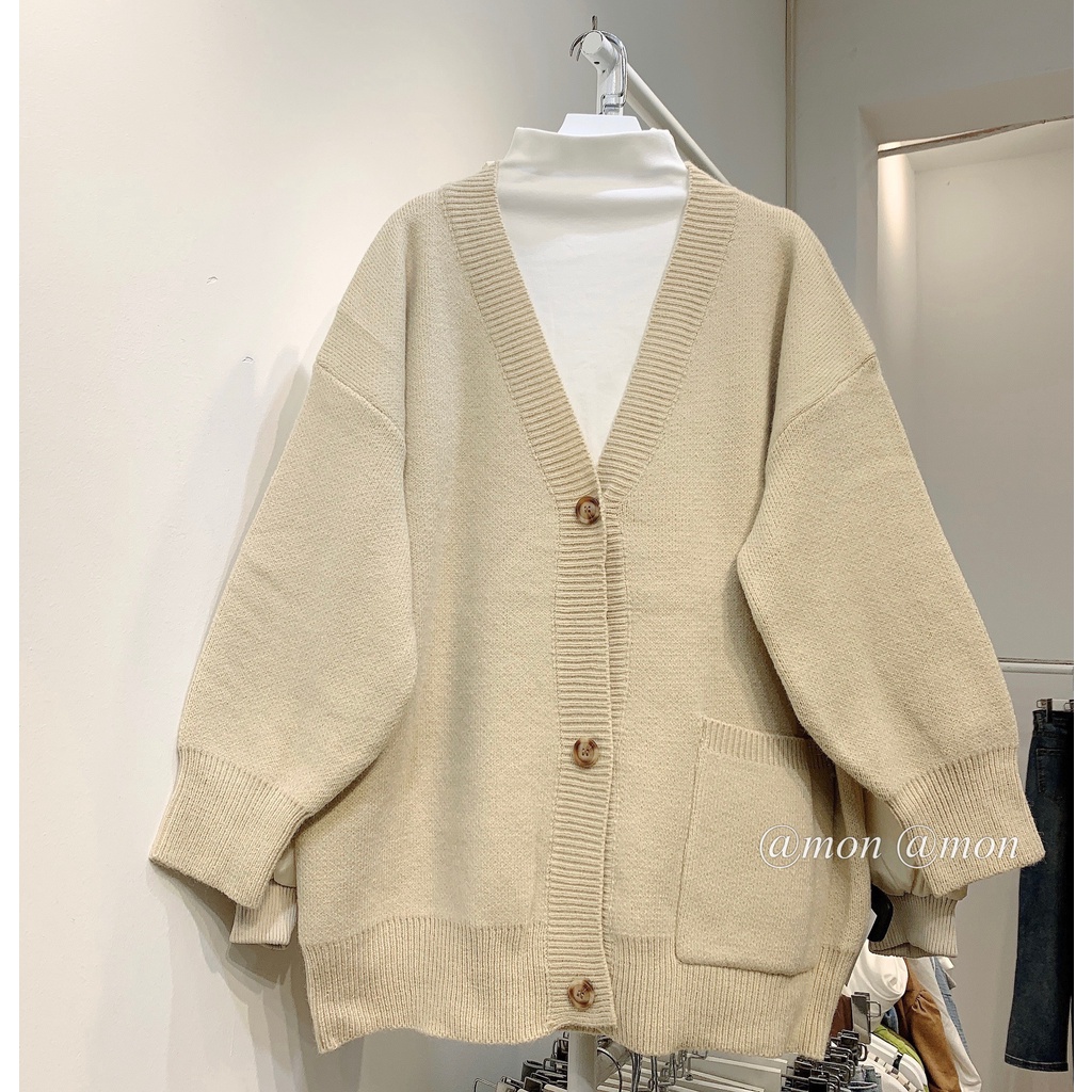 210712 Cardigan len dày - áo len nữ ulzzang - áo cardigan len oversize chất len dày thêu chữ | BigBuy360 - bigbuy360.vn