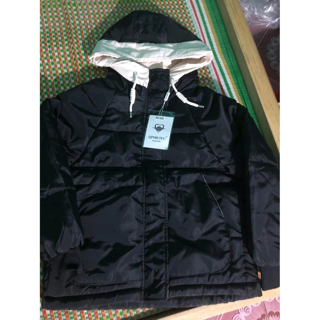 Áo khoác Nữ |Áo Phao Nữ Hàng Quảng Chấu Cao Cấp Dáng Ngắn có Mũ mẫu mới 2020 Màu GHi