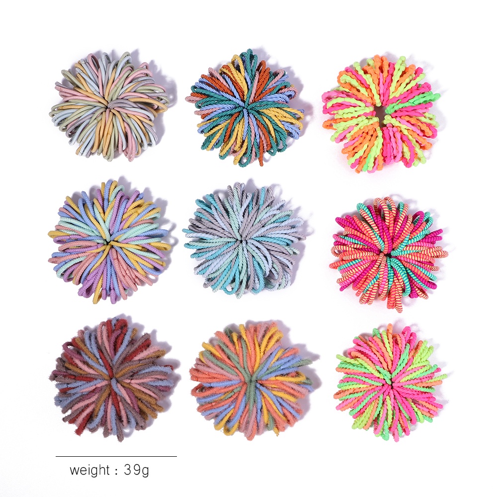 Set 100 dây buộc tóc RAINBOW BOWS co giãn chất lượng cao cho bé gái