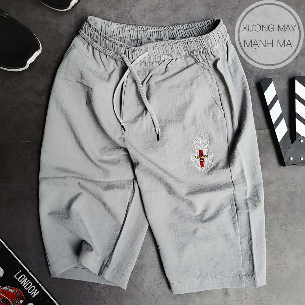 ⚡️ FREESHIP 50K ⚡️ Quần ngố nam 3 túi vải đũi xước mềm mát - QN005