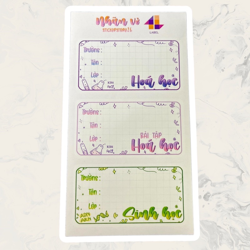 Sticker Nhãn Vở