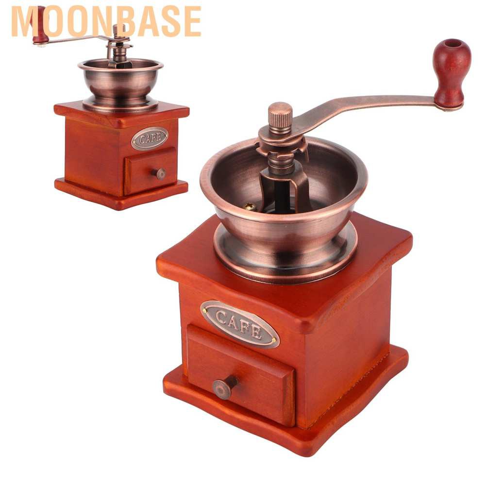 Moonbase Mini Vintage Hand-Cranked Coffee Bean Mill Manual Grinder for Household Use