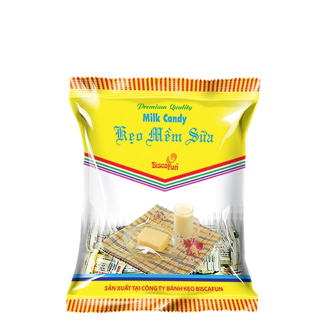 Kẹo mềm sữa bò Biscafun - gói 80g