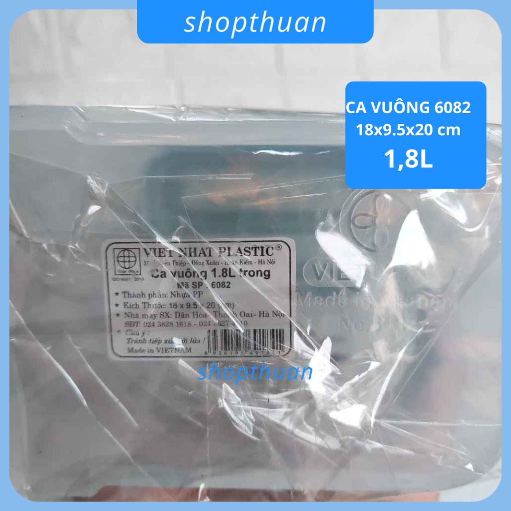 Ca nhựa vuông Việt Nhật 6082 dung tích 1L8 nhựa PP