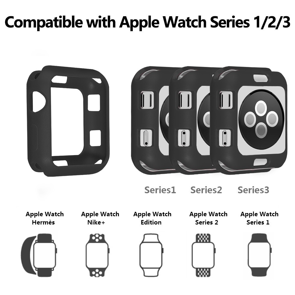 Ốp bảo vệ mềm nhiều màu tuỳ chọn dành cho Apple Watch 38mm / 42mm / 40mm / 44mm 5/4/3/2/1