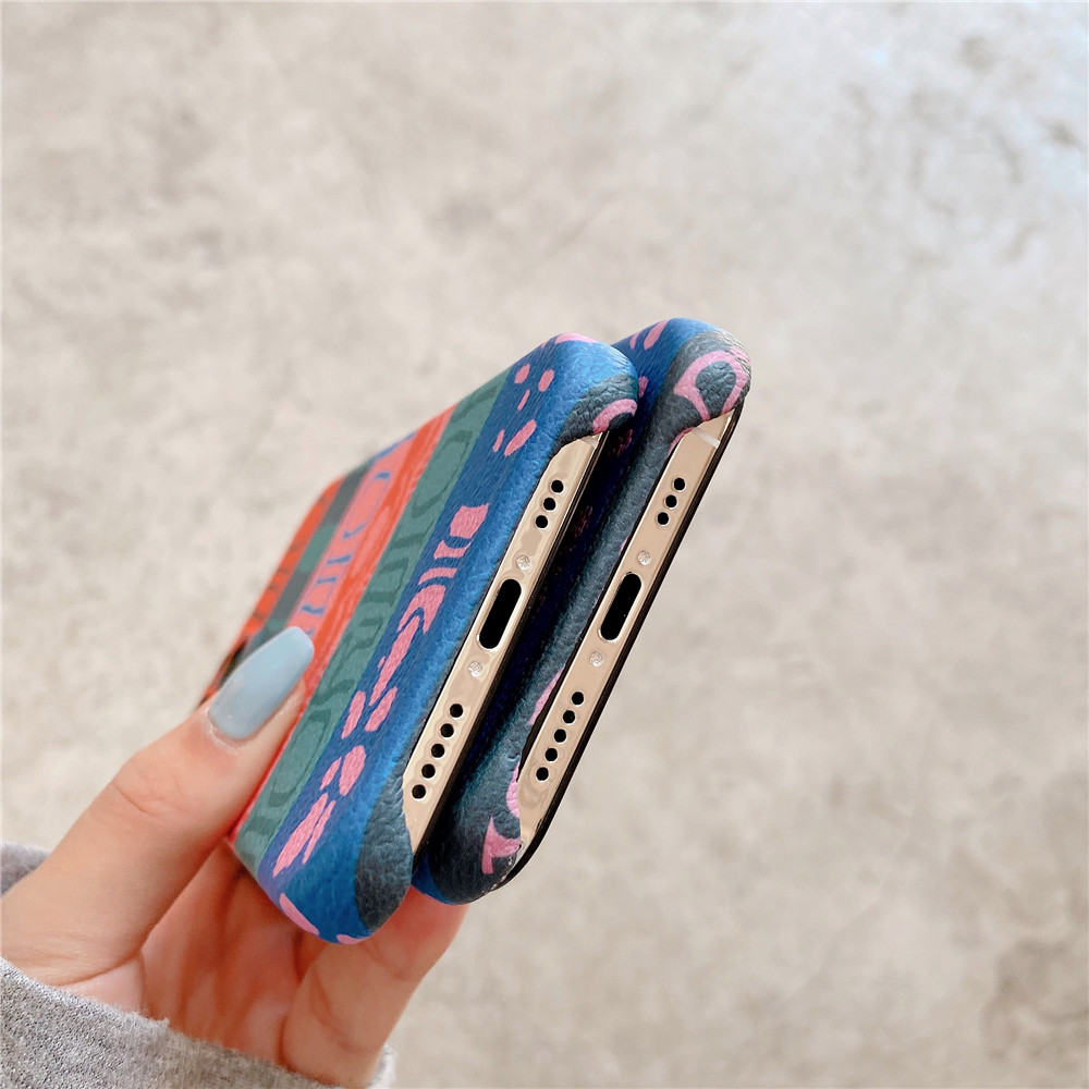 Ốp điện thoại giả da thời trang bảo vệ toàn camera cho IPhone 12pro max 12mini 11 Pro Max XS Max XR SE 2020 7 8 Plus | BigBuy360 - bigbuy360.vn