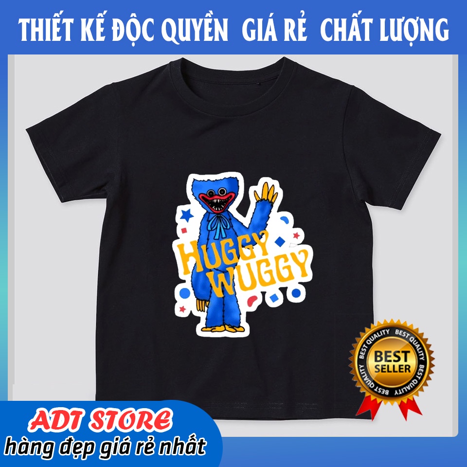 Áo thun cho bé trai in hình hoạt hình Poppy Playtime Huggy Wuggy, mẫu áo cực chất giá siêu rẻ
