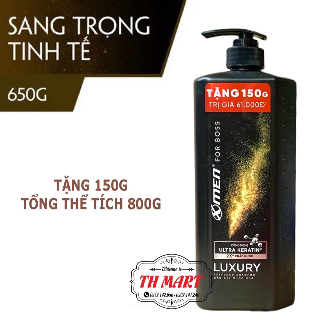 dầu gội đầu xmen for boss hương nước hoa chai 650G tặng thêm 150G