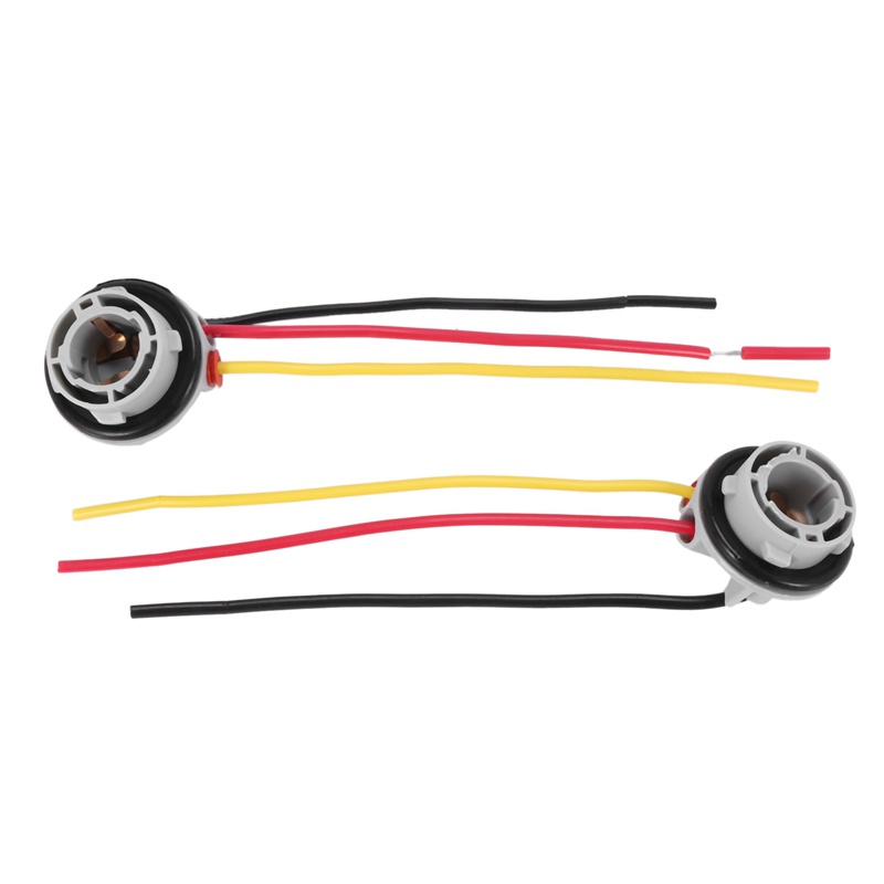 Set 2 Giá Đỡ Bóng Đèn P21 / 5W 1157 Bay15D Bằng Nhựa Chuyên Dụng Cho Xe Hơi