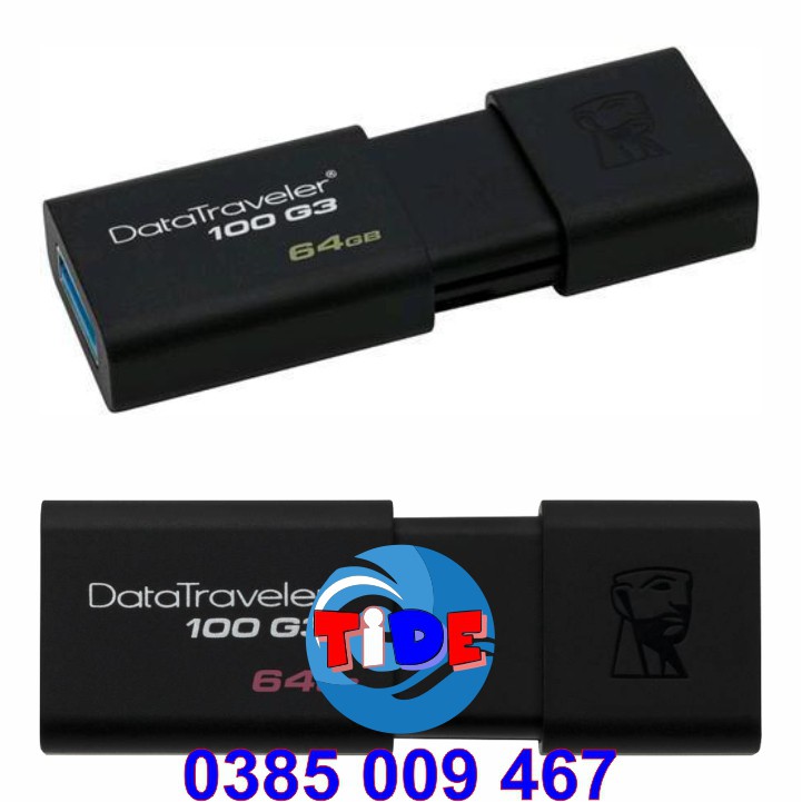 USB 3.0 Kingston 64GB – DataTraveler 100G3 – Chính hãng – Bảo hành 5 năm