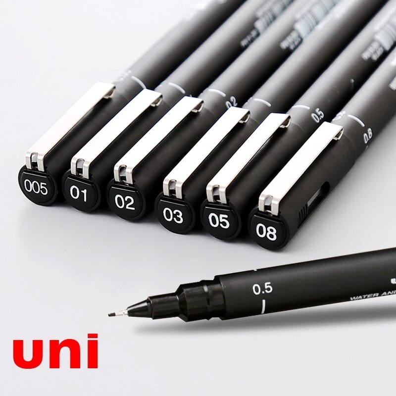 BÚT LINE ĐI NÉT CHUYÊN NGHIỆP UNI PIN 200 FULL SIZE (TỪ 0.03MM - BRUSH)