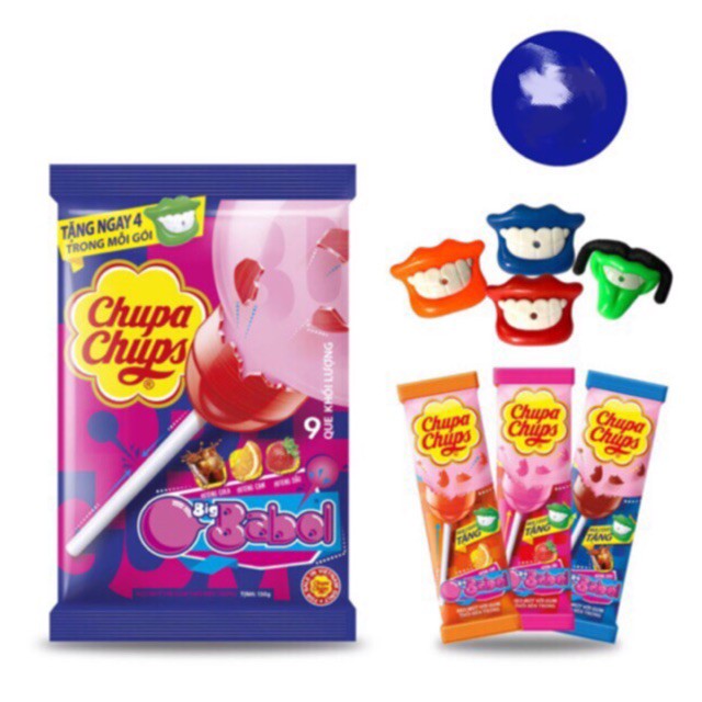 KẸO MÚT GUM THỔI CHUPA CHUPS BIG BABOL HƯƠNG COLA/ CAM/ DÂU 15G