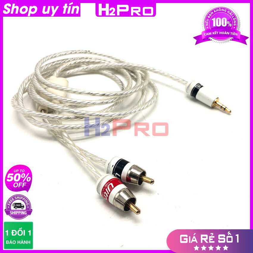 Dây Av 1 Ra 2 Ultra Link Canada, Dây 1 Đầu 3.5 Ra 2 Đầu Av Rca Hoa Sen Cao Cấp Dài 2M, Lõi Bạc, Jack Mạ Vàng-H2Pro Audio
