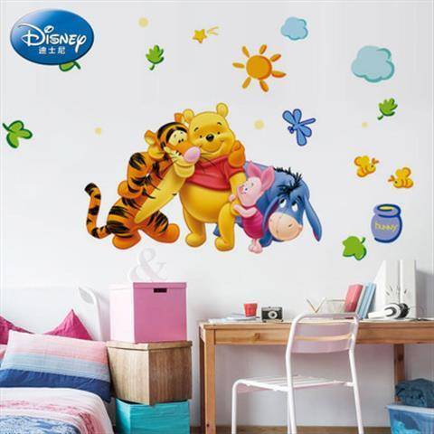 Disney winnie pooh gấu sticker trẻ em phòng bé giường lớp trang trí sticker phim hoạt hình mẫu giáo