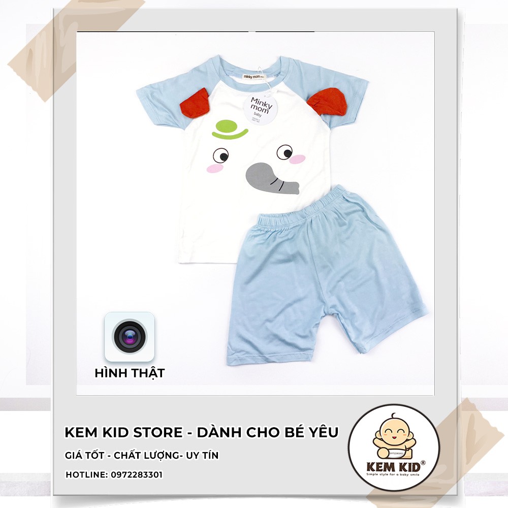 Bộ Thun Minkymom giác lăng hình thú có tai, mềm mịn, thấm hút, mát mẻ cho bé yêu
