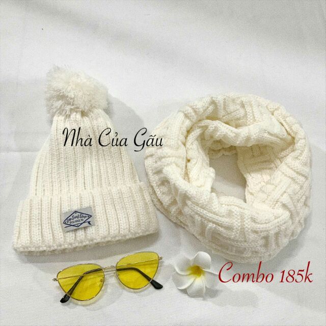 Mũ len và khăn ống ấm áp cho mùa thu đông