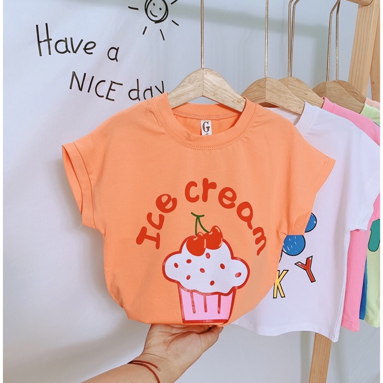 Áo thun cộc tay bé gái siêu đáng yêu