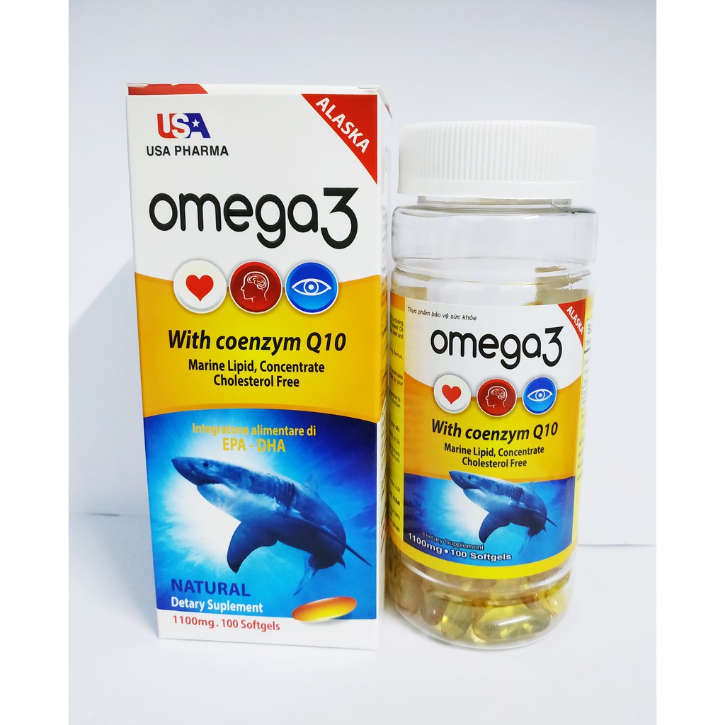 VIÊN UỐNG DẦU CÁ ALASKA OMEGA 3 TỐT CHO MẮT, TIM, NÃO - ĐẸP DA - GIẢM NGUY CƠ MẮC BỆNH TIM MẠCH - OMEGA3 LỌ 100 VIÊN