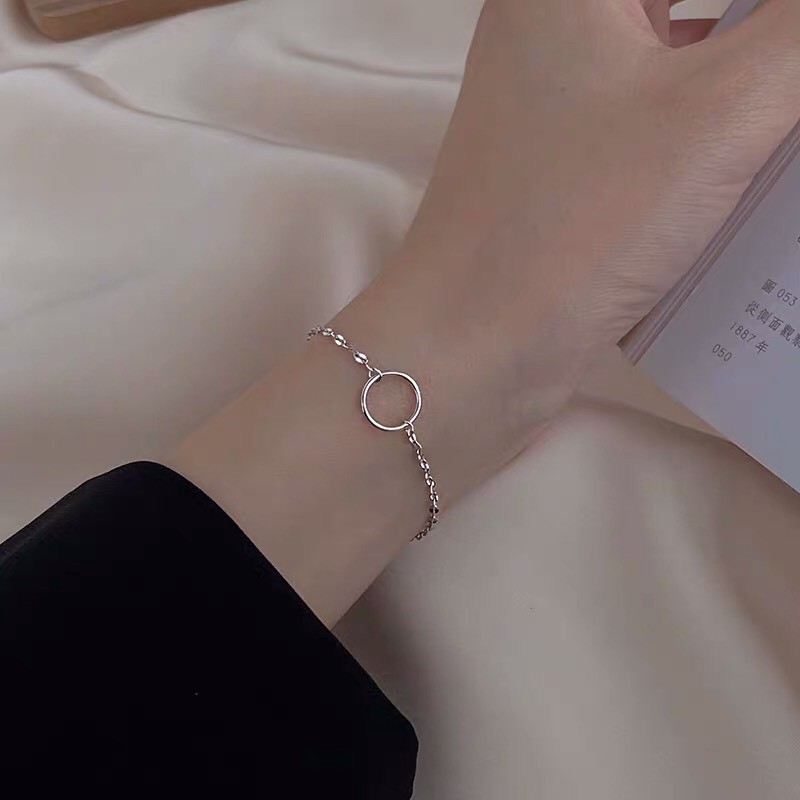 Lắc tay bạc nữ TLEE circle thanh mảnh cá tính TleeJewelry LT0107