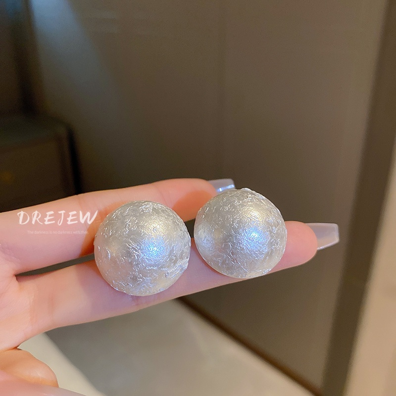 DREJEW Bông Tai Mạ Bạc Đính Ngọc Trai Phong Cách Pháp Cổ Điển Thời Trang Sang Trọng Cho Nữ